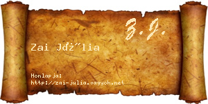 Zai Júlia névjegykártya